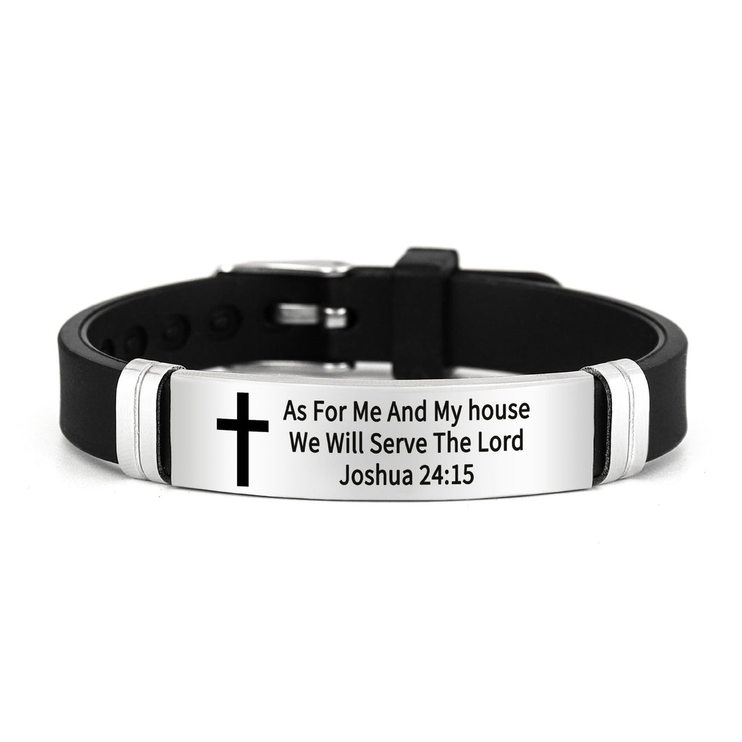 Christianartworkshop Multi - Styled Motivational Cross Bracelet with Bible Verses - Silver 24:15 - image 11