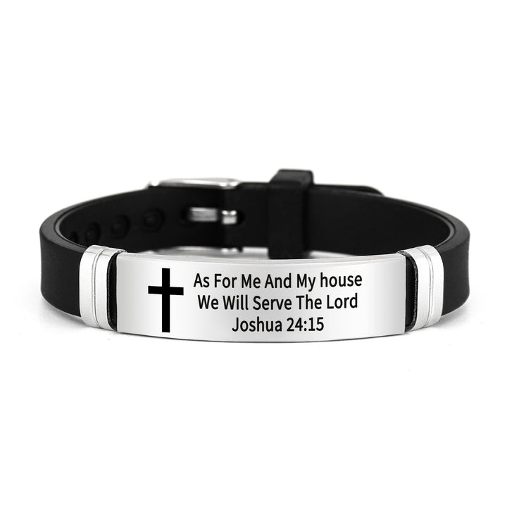 Christianartworkshop Multi - Styled Motivational Cross Bracelet with Bible Verses - Silver 24:15 - image 11