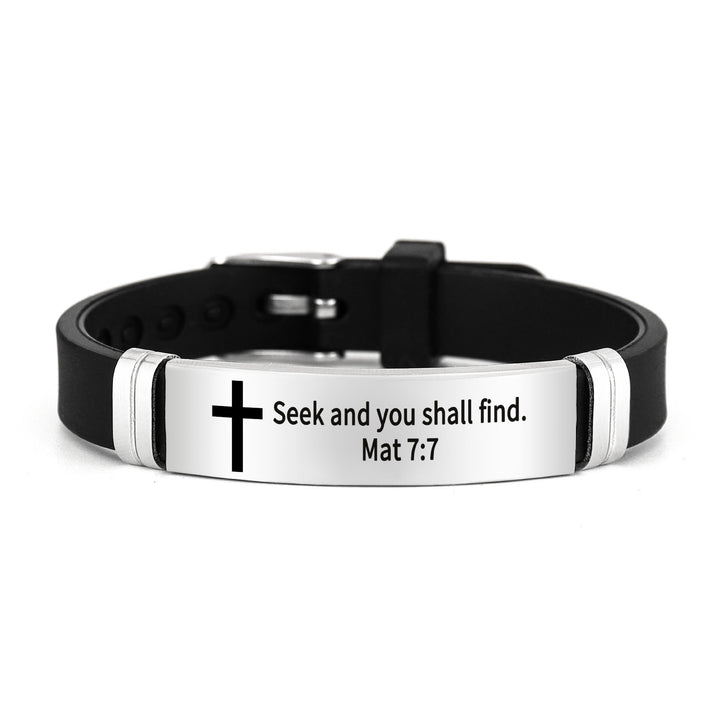 Christianartworkshop Multi - Styled Motivational Cross Bracelet with Bible Verses - Silver 7:7 - image 9