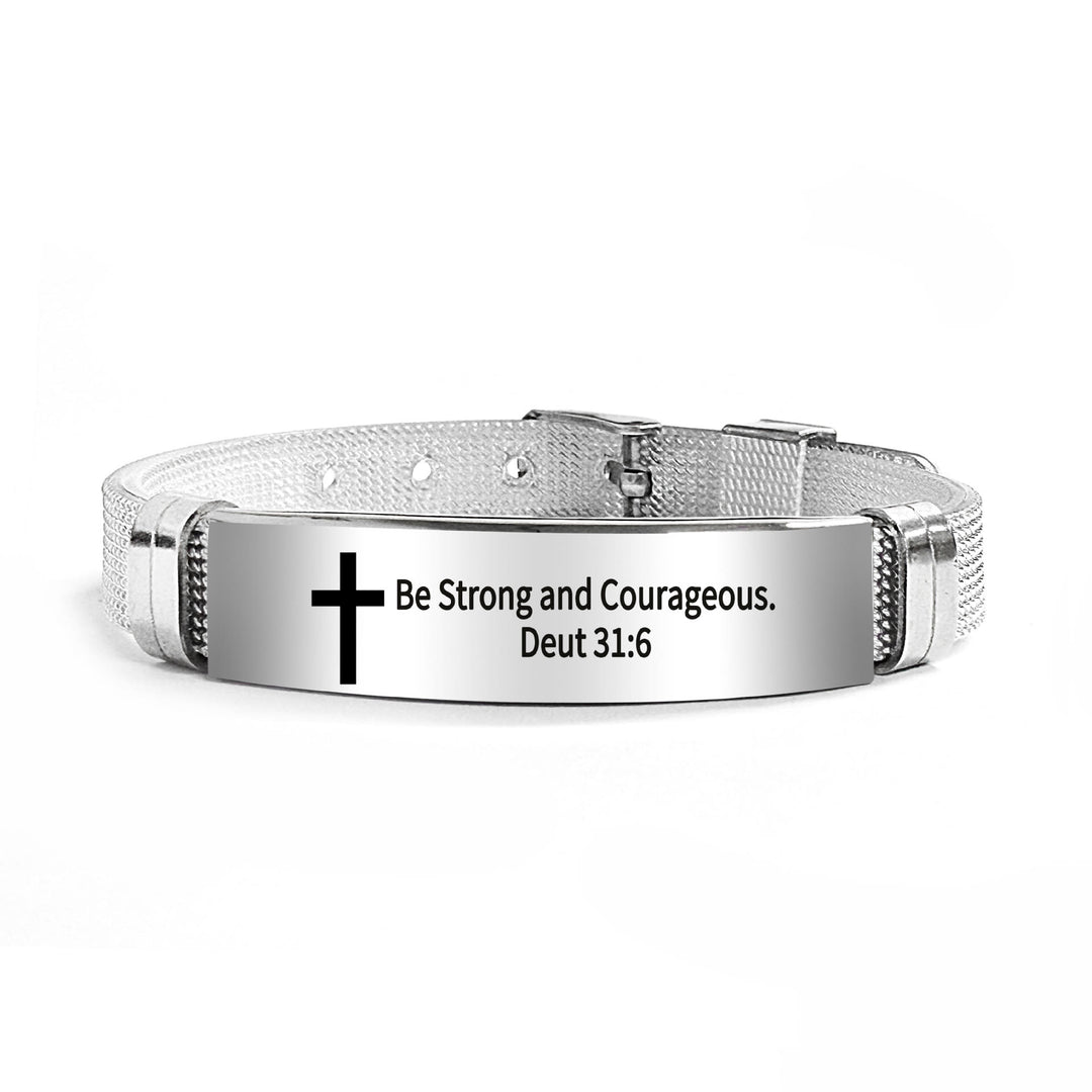 Christianartworkshop Multi - Styled Motivational Cross Bracelet with Bible Verses - Silver PVC 31:6 - image 69