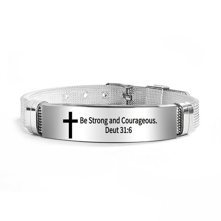 Christianartworkshop Multi - Styled Motivational Cross Bracelet with Bible Verses - Silver PVC 31:6 - image 69