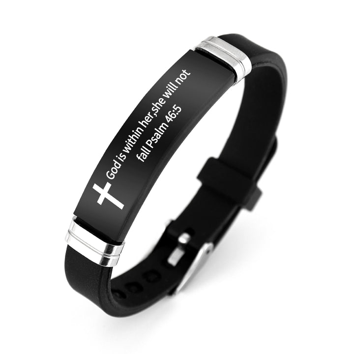 Christianartworkshop Multi - Styled Motivational Cross Bracelet with Bible Verses - Black 46:5 - image 20