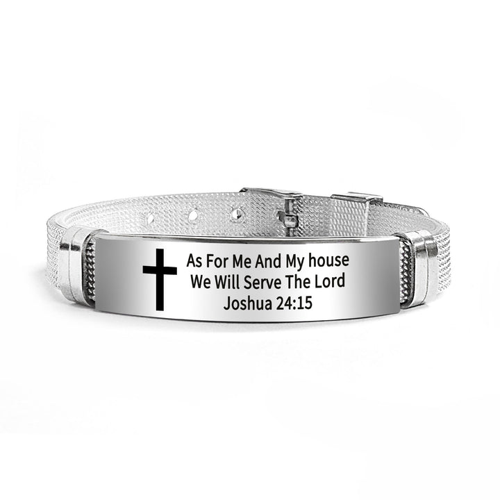 Christianartworkshop Multi - Styled Motivational Cross Bracelet with Bible Verses - Black PVC 24:15 - image 67