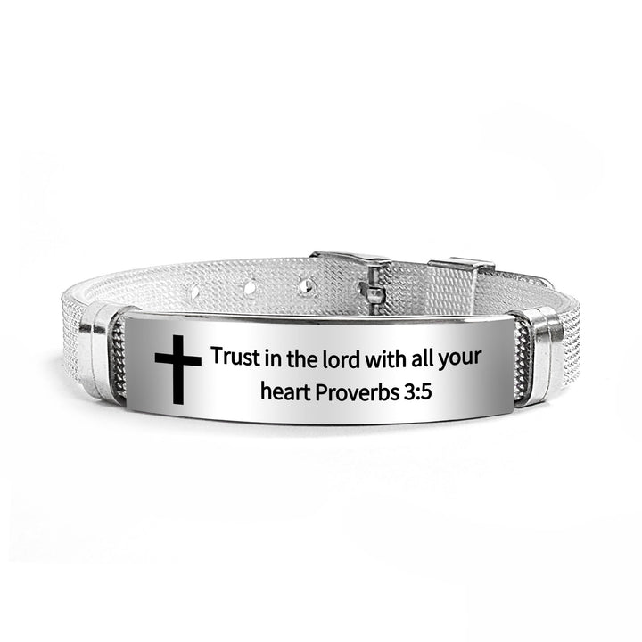 Christianartworkshop Multi - Styled Motivational Cross Bracelet with Bible Verses - Silver PVC 3:5 - image 61