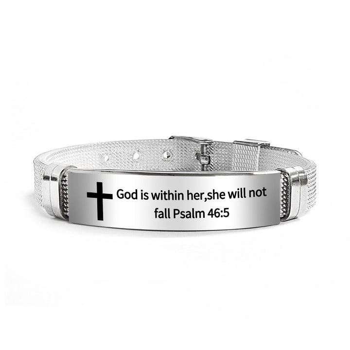 Christianartworkshop Multi - Styled Motivational Cross Bracelet with Bible Verses - Silver PVC 46:5 - image 62