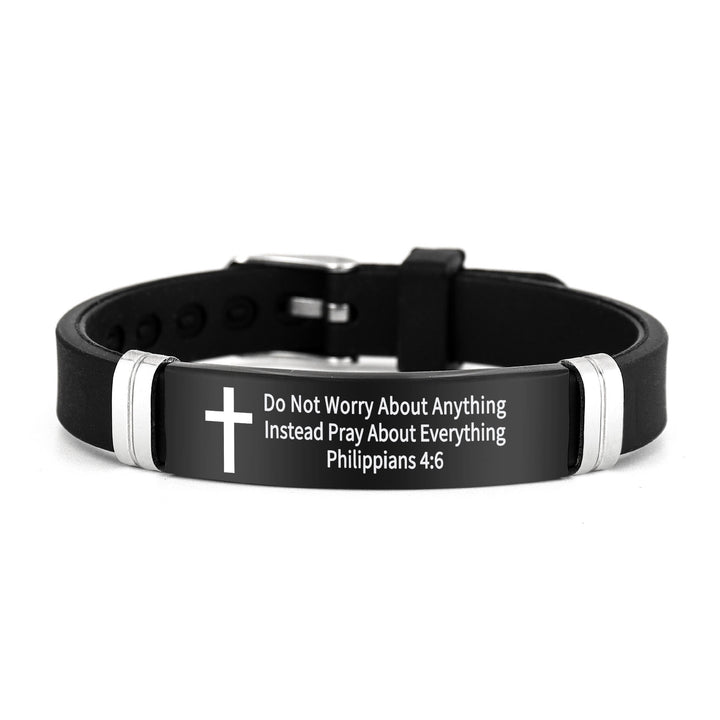 Christianartworkshop Multi - Styled Motivational Cross Bracelet with Bible Verses - Black 4:6 - image 21
