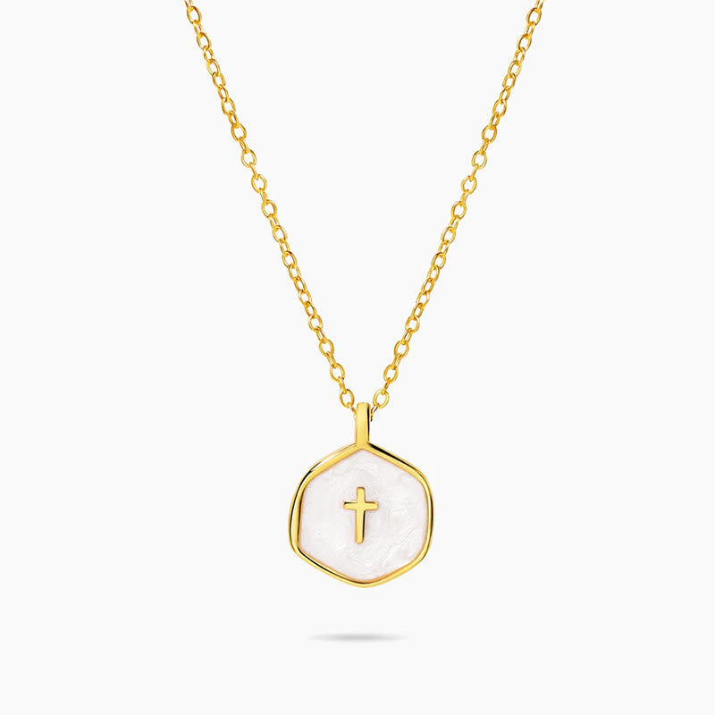 Christianartworkshop Geometric Cross Pendant Necklace in Pastel Hues - image 4