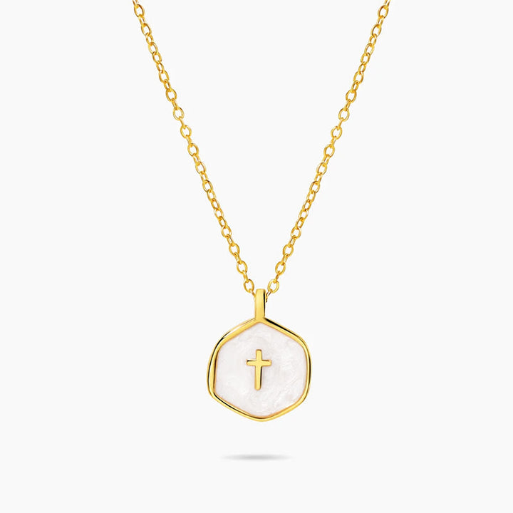 Christianartworkshop Geometric Cross Pendant Necklace in Pastel Hues - image 4