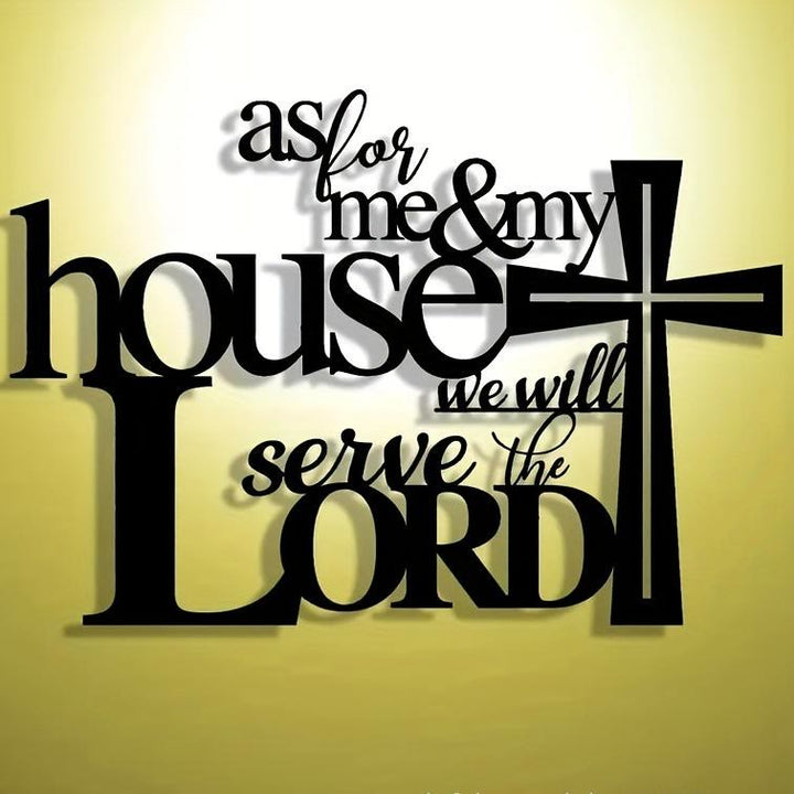 Christianartworkshop Faith - Filled Black Metal Wall Decor: Cross & As for Me & My House Verse - image 3