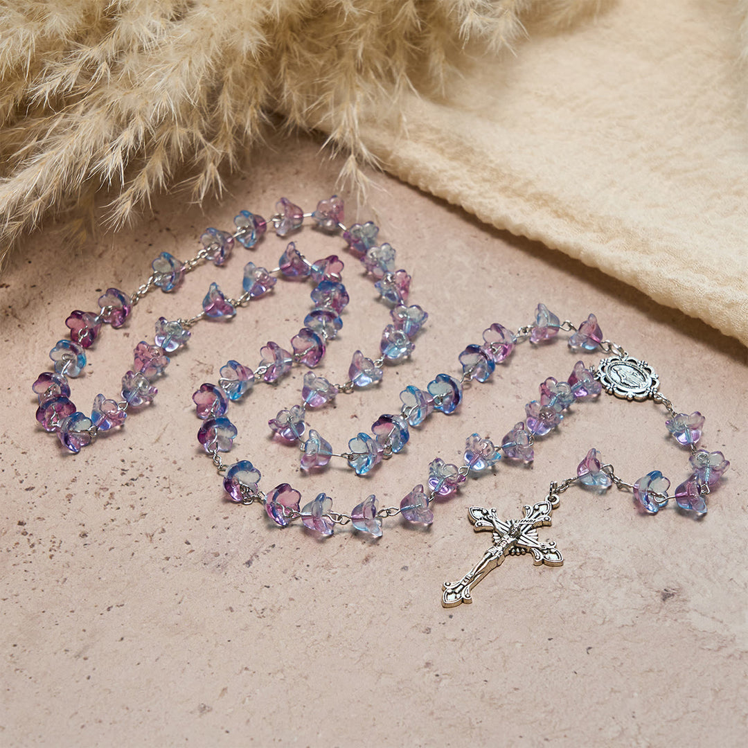 FREE Today: Pastel Bloom Lily-of-the-valley Glass Rosary With Our Lady: Pure Marian Grace - image 6