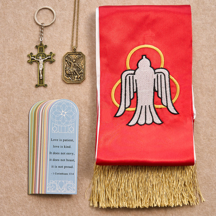 Blessing Set: St. Michael Guardian and Grace Blessing Kit for Pocket Prayer & Reflection - Retro-golden Necklace - image 9