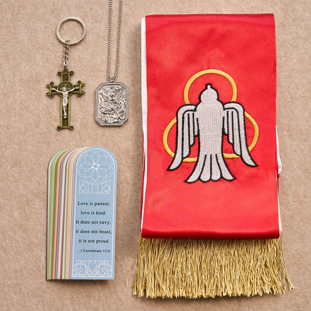 Blessing Set: St. Michael Guardian and Grace Blessing Kit for Pocket Prayer & Reflection - Silver Necklace - image 13