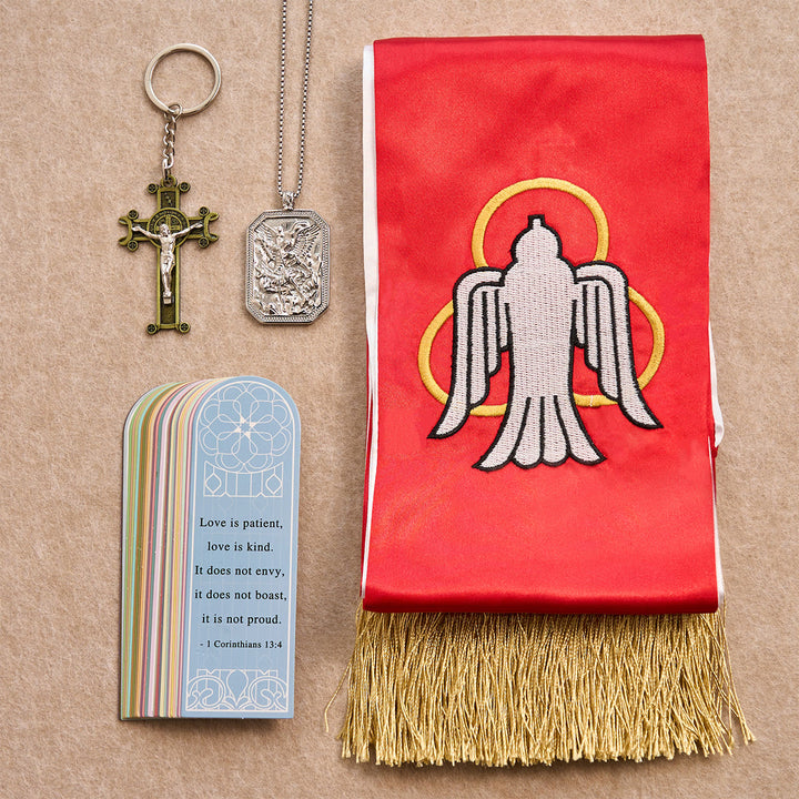Blessing Set: St. Michael Guardian and Grace Blessing Kit for Pocket Prayer & Reflection - Silver Necklace - image 13