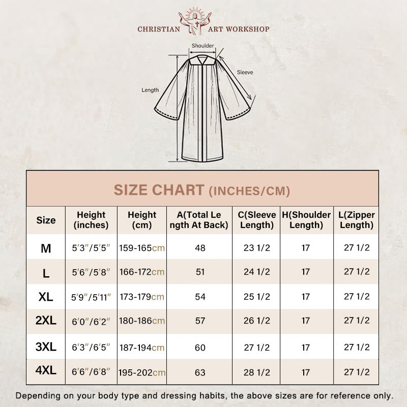 Christianartworkshop Medieval Style Clergy Robe in Assorted Colors & Cross Detailing - image 1