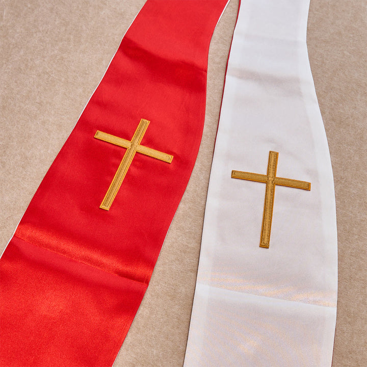 Christianartworkshop Virgin Mary Necklace, Crucifix Keychain, Red Stole and Scripture Bookmarks - image 2