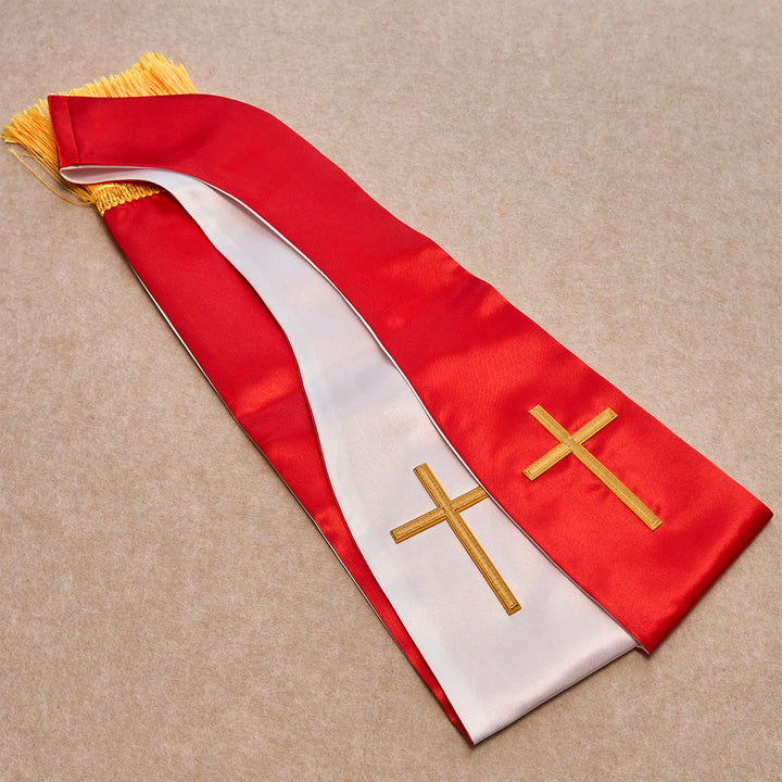 Christianartworkshop Virgin Mary Necklace, Crucifix Keychain, Red Stole and Scripture Bookmarks - image 3