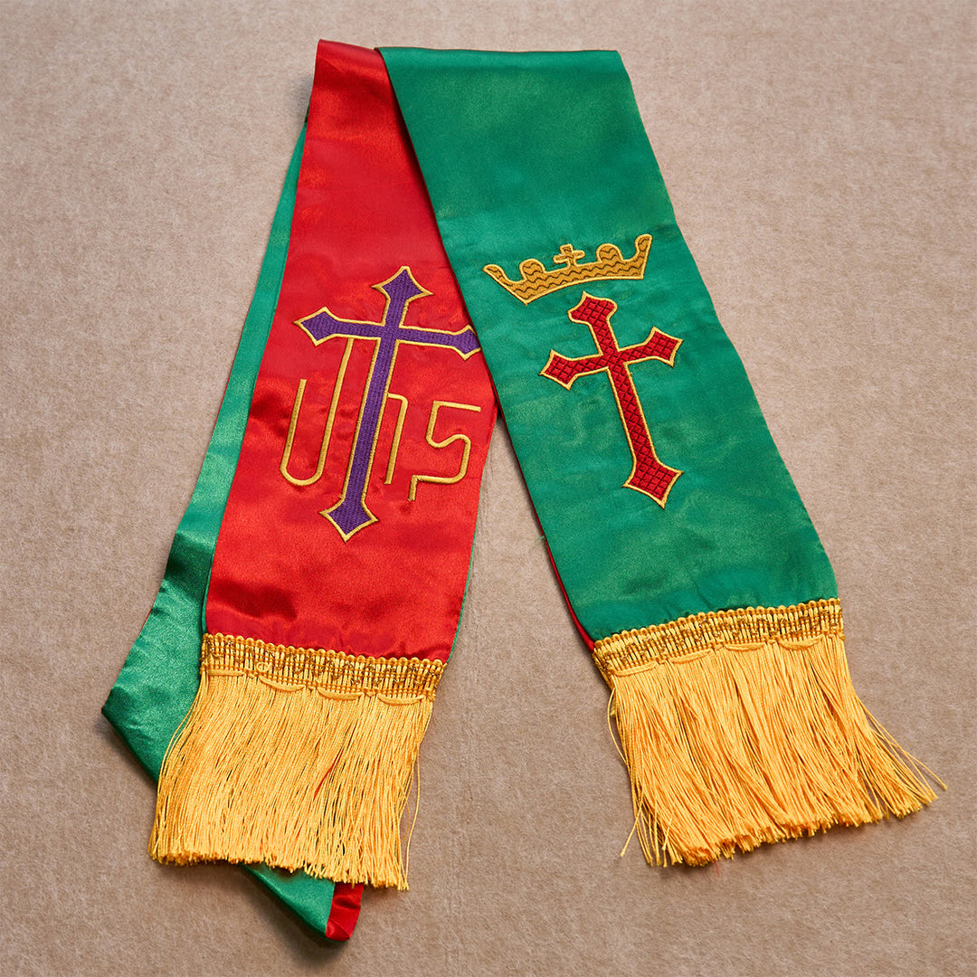 Christianartworkshop Metal Rosary, Medonna Keychain, Green Stole and Scripture Bookmarks - image 2