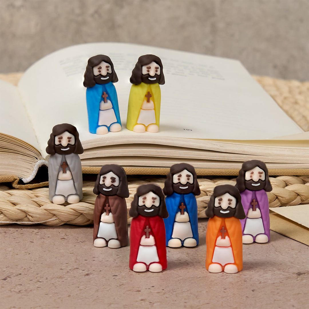 Christianartworkshop 8/16/24/32pcs Little Jesus Figurines in Eight Pastel & Bold Tones: Rainbow of Blessings - 30pcs/set - image 0