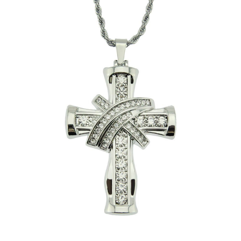 FREE Today: Two-color Grace & Glory Baroque Radiance Cross Necklace - Silver - image 5