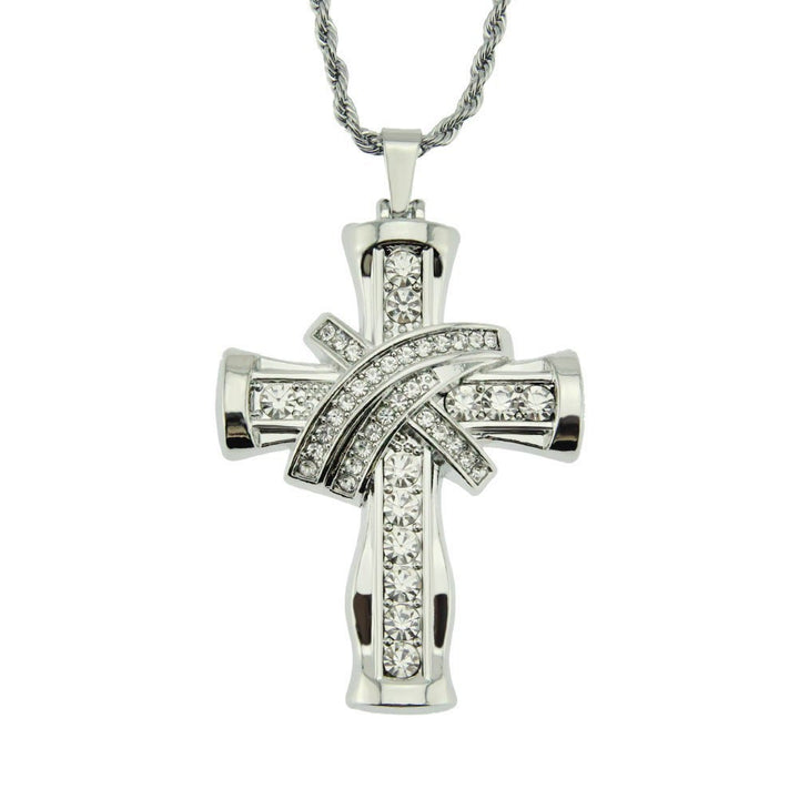 FREE Today: Two-color Grace & Glory Baroque Radiance Cross Necklace - Silver - image 5