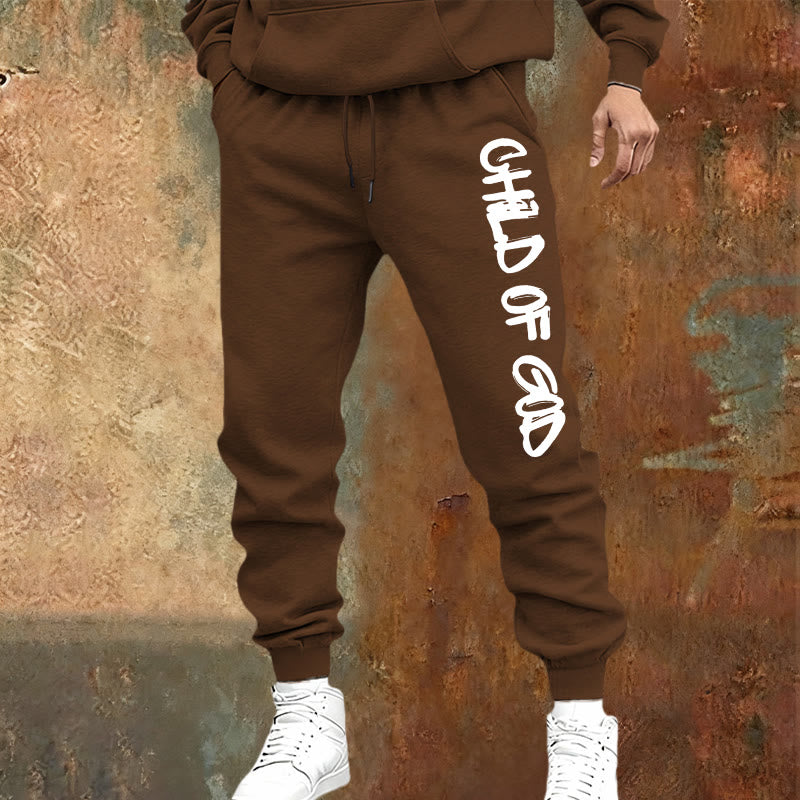 Christianartworkshop Faith-Inspired Child of God Graphic Sweatpants with Bold Letter Print - image 18
