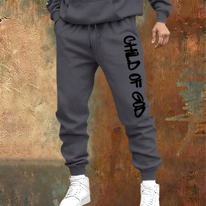 Christianartworkshop Faith-Inspired Child of God Graphic Sweatpants with Bold Letter Print - image 14