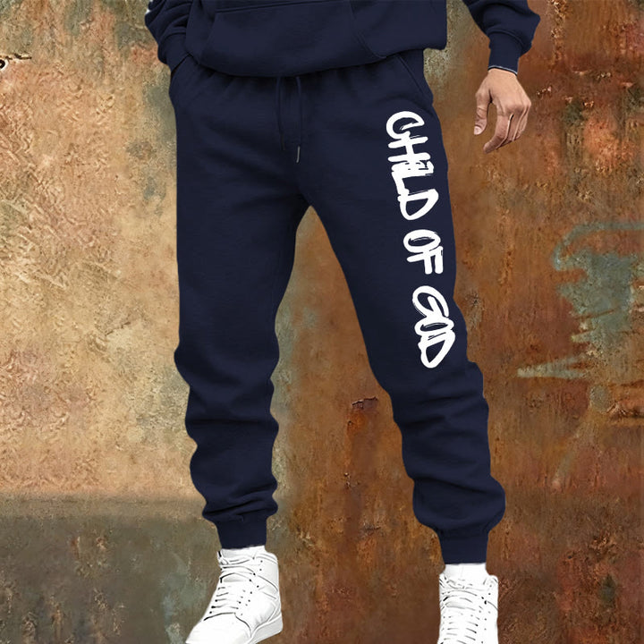 Christianartworkshop Faith-Inspired Child of God Graphic Sweatpants with Bold Letter Print - image 6