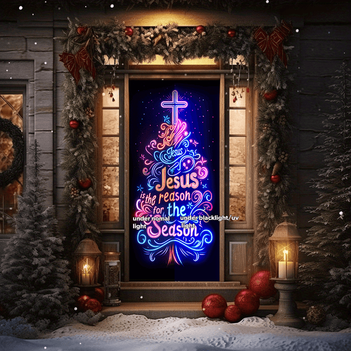 Christianartworkshop Jesus Reason Neon Door Curtain: Faithful Companion & Daily Festive Vibe - image 4