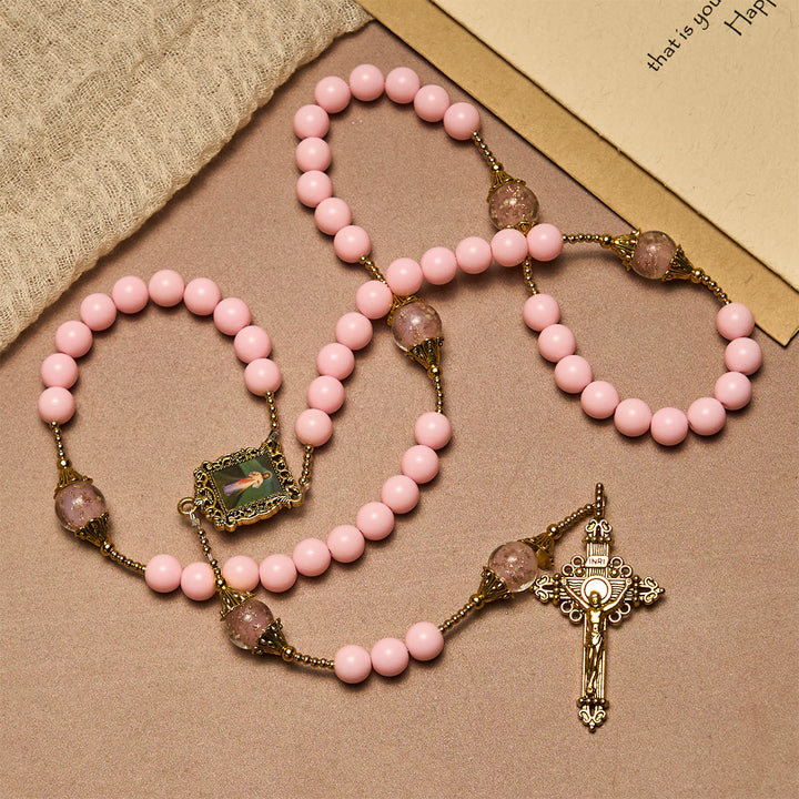 FREE Today: Elegant Pink Beads Faithful Rosary with Divine Mercy for Spiritual Comfort - image 4