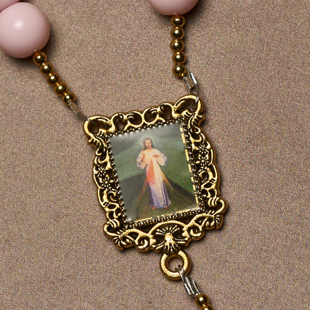 FREE Today: Elegant Pink Beads Faithful Rosary with Divine Mercy for Spiritual Comfort - image 6