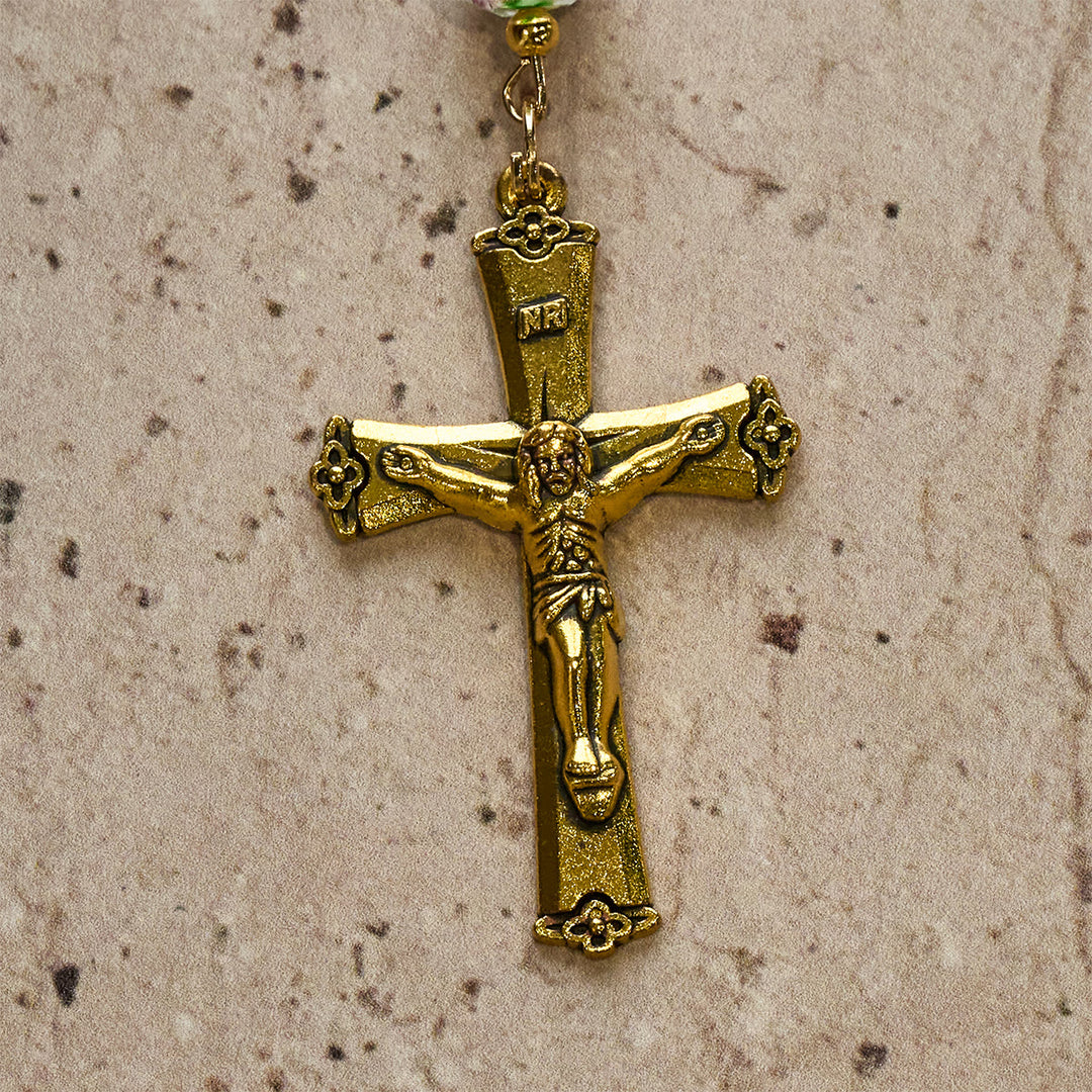 FREE Today: White Opal Bead Rosary with Floral Glass Accents & Sacred Crucifix - image 10