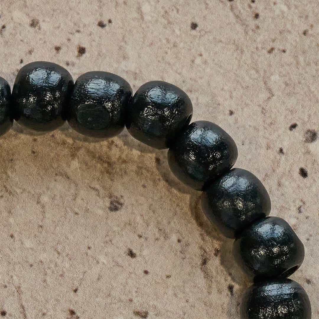 Black Wooden Prayer Handmade Bracelet with Dual Jerusalem Cross Shields - image 6