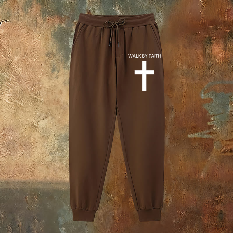 Christianartworkshop Revival Streetwear Walk by Faith Sweatpants: Cross on Side-Leg - image 19