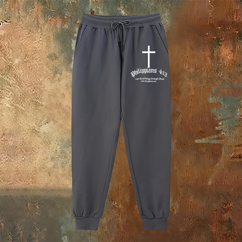 Christianartworkshop Philippians 4:13 Scripture Sweatpants: All Things Through Christ - image 18
