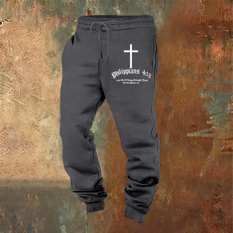 Christianartworkshop Philippians 4:13 Scripture Sweatpants: All Things Through Christ - image 17