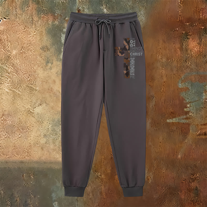 Christianartworkshop Disciple Edition Philippians 4:13 Strength Camo Cross Sweatpants - image 22
