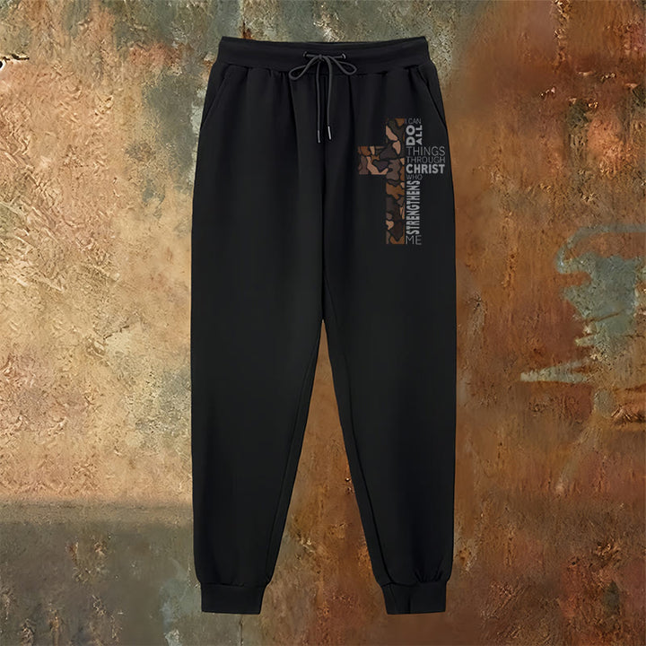Christianartworkshop Disciple Edition Philippians 4:13 Strength Camo Cross Sweatpants - image 6
