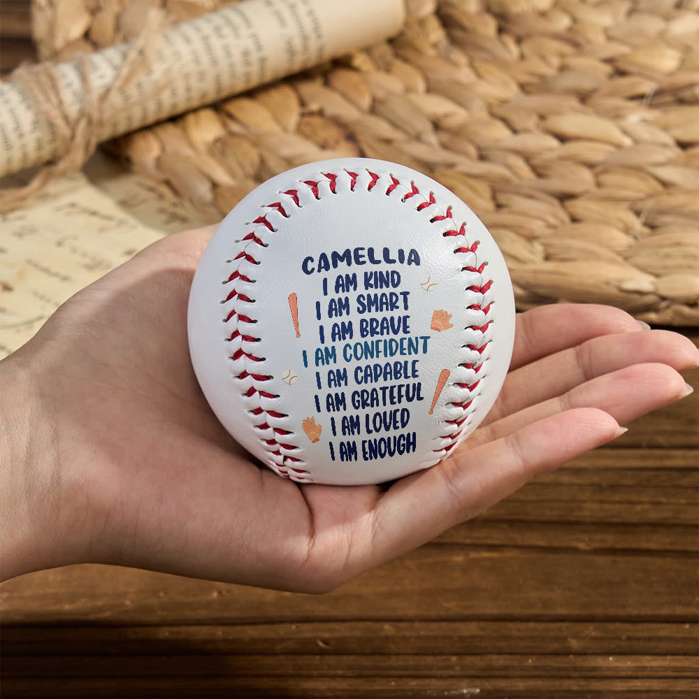 Christianartworkshop Divine Worth Baseball: Custom Name & I Am Affirmations for God-Given Identity - image 1