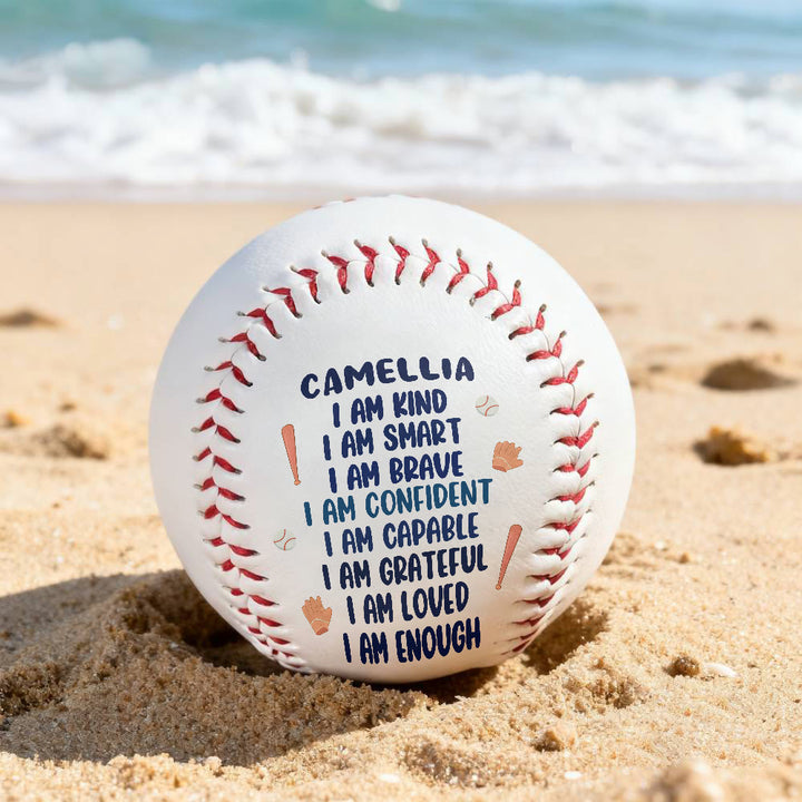 Christianartworkshop Divine Worth Baseball: Custom Name & I Am Affirmations for God-Given Identity - image 3