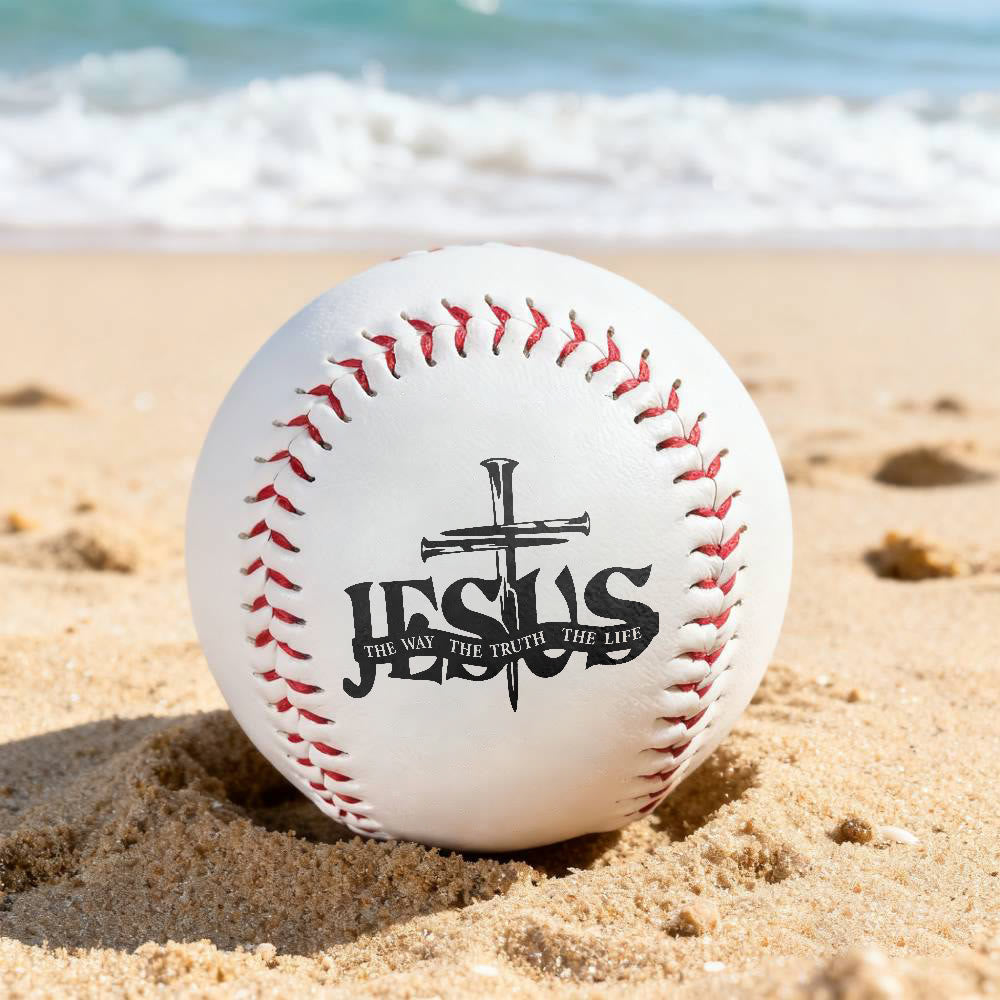 Christianartworkshop Scriptural Meaning Baseball: Jesus The Way Truth Life & Cross Design - image 2