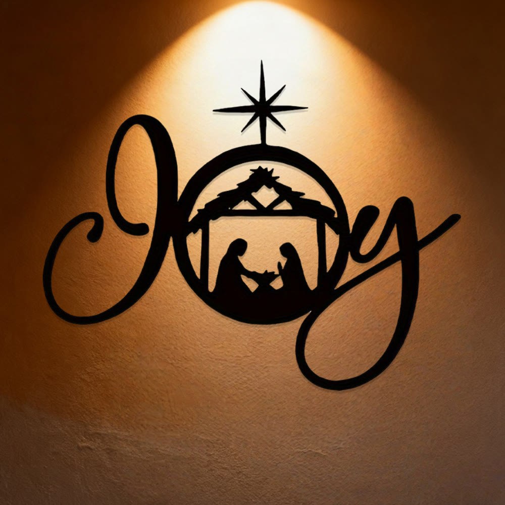 Christianartworkshop Holy Night Nativity Metal Wall Decor: Joy and Hope in His Light - image 0