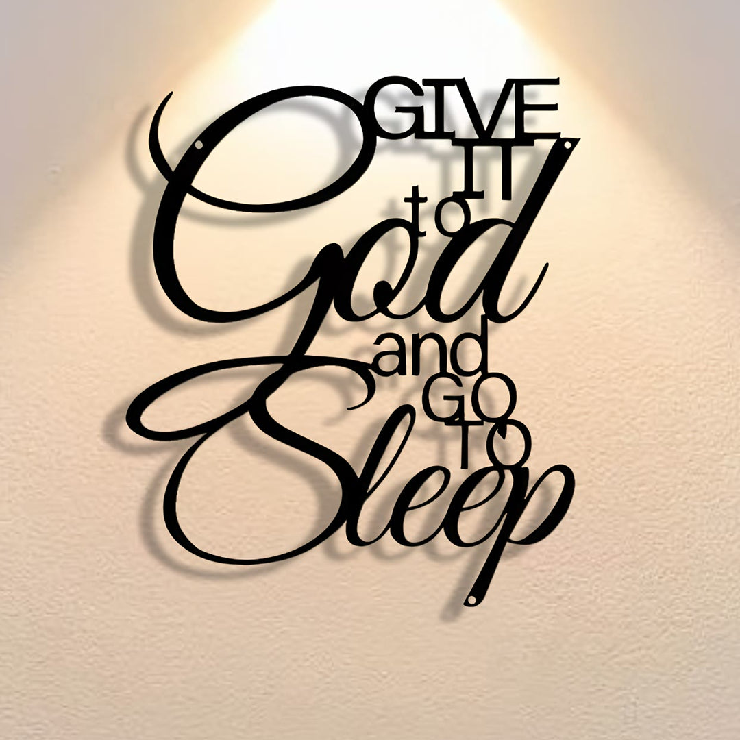 Christianartworkshop Give It to God and Go to Sleep Metal Wall Decor: Let Faith Bring Peace - 13.65''*15.75''/34.66*40cm - image 0