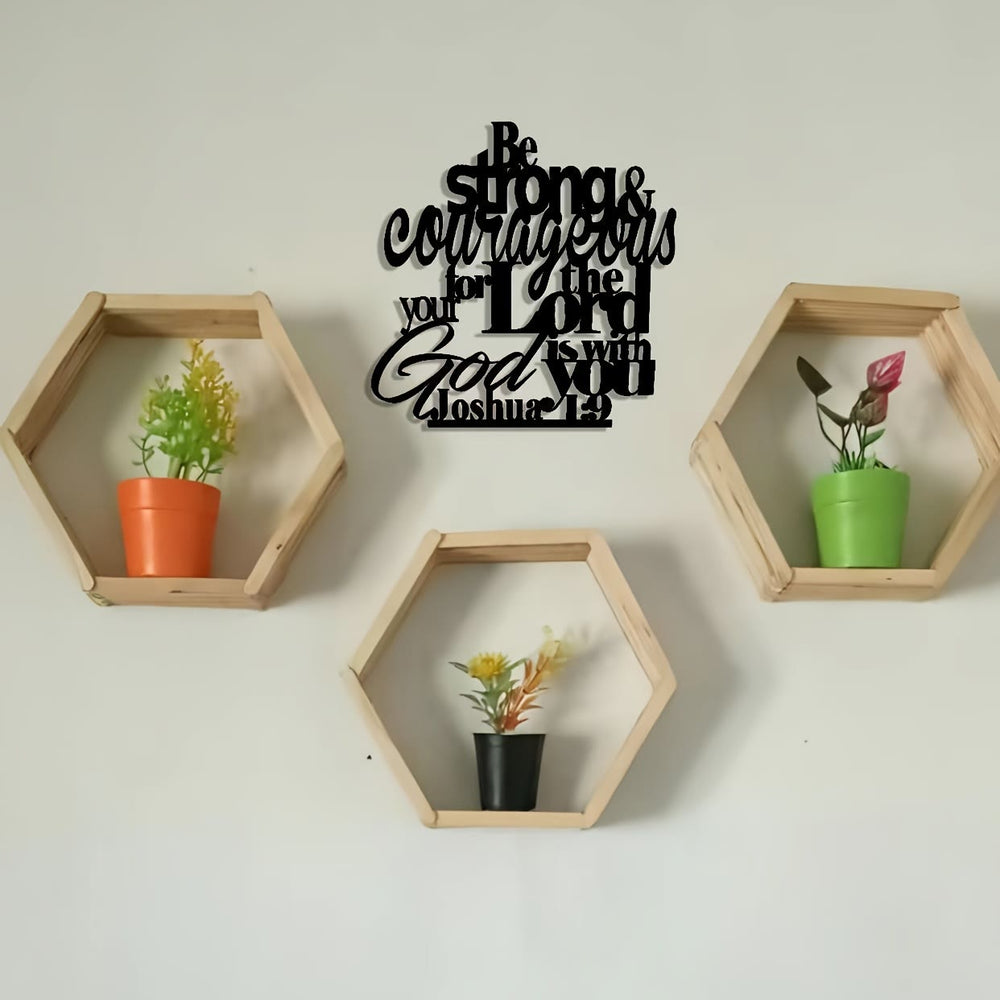Christianartworkshop Be Strong and Courageous Metal Wall Decor: Joshua 1:9 Scripture Sign - image 1