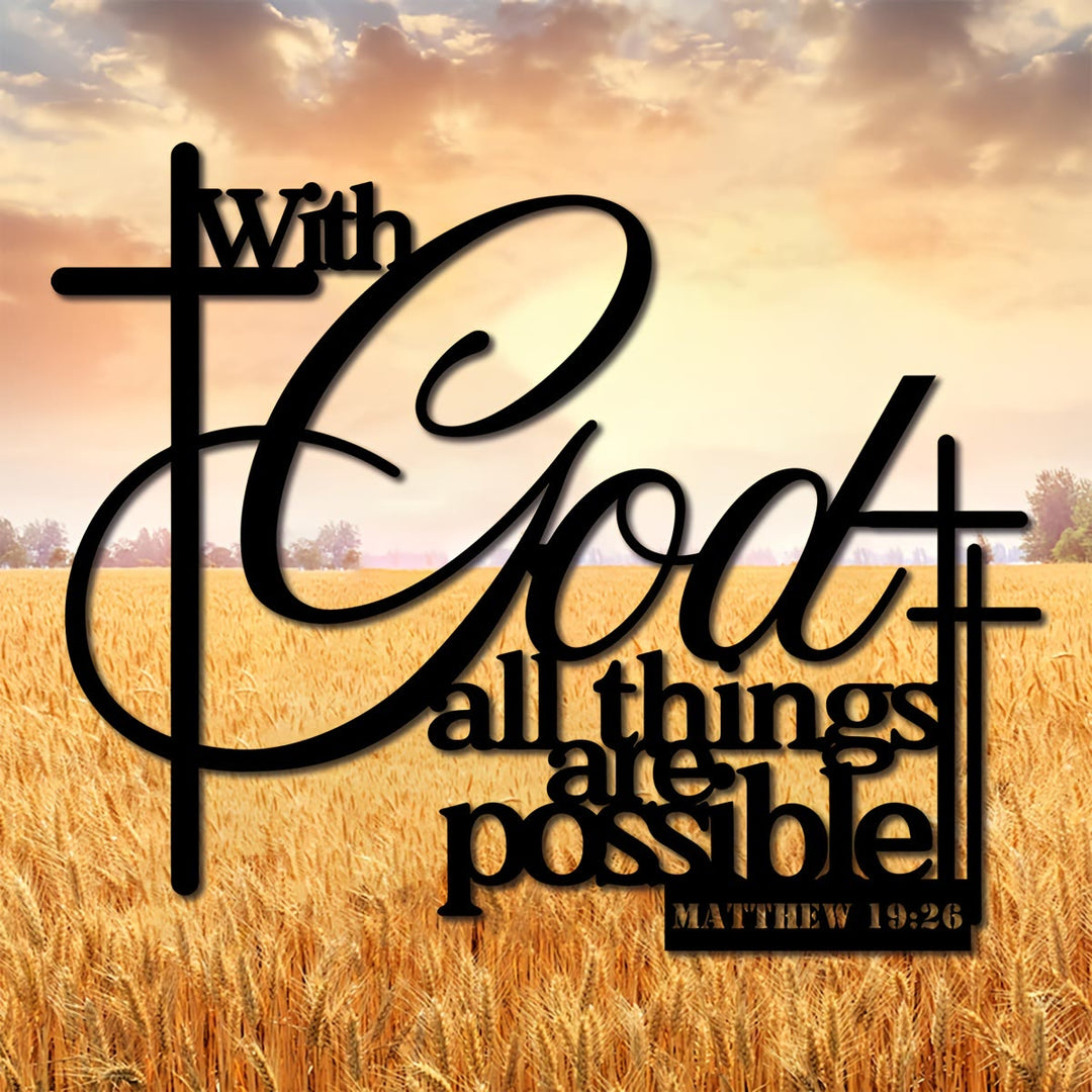 Christianartworkshop Matthew 19:26 Cross Design Metal Wall Decor: Faith That Strengthens - image 9