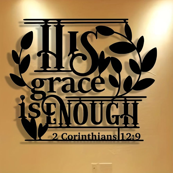 Christianartworkshop Faith Gift Metal Wall Decor: His Grace is Enough & 2 Corinthians 12:9 - image 4