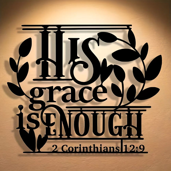 Christianartworkshop Faith Gift Metal Wall Decor: His Grace is Enough & 2 Corinthians 12:9 - image 3