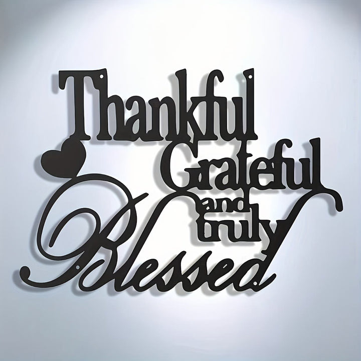Christianartworkshop Blessing Affirmation Metal Wall Decor: Thankful Grateful Blessed for Daily Joy - image 4