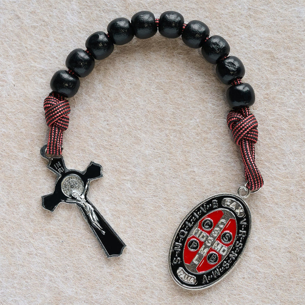 FREE Today: Faith Defender Paracord Pocket Rosary with St. Benedict: Shield of Christ - image 1