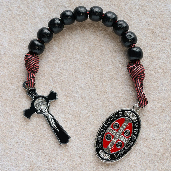 FREE Today: Faith Defender Paracord Pocket Rosary with St. Benedict: Shield of Christ - image 1