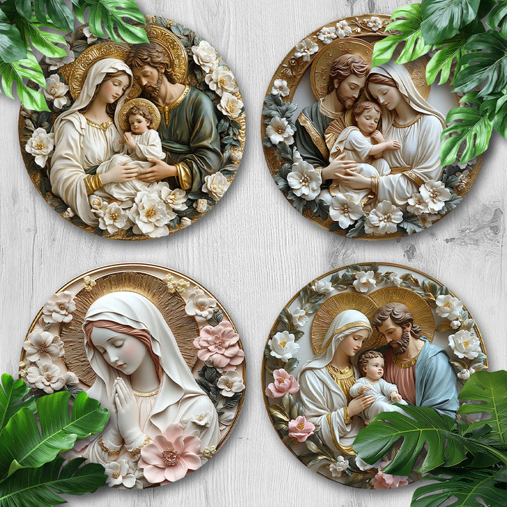 Christianartworkshop Floral Art Holy Family Hanging Ornaments: An Artistic Faith Decor - Holy Family-1 - image 0